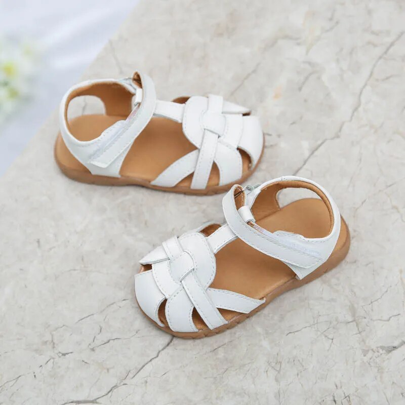 Cherry closed toe sandals - White