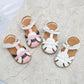 girls sandals PU closed toe T-strap white pink 2020 new kids shoes toddler summer footwear infant shoes SandQ little kids strips