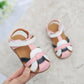 girls sandals PU closed toe T-strap white pink 2020 new kids shoes toddler summer footwear infant shoes SandQ little kids strips