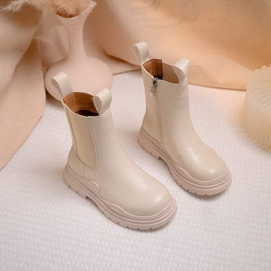 Maisy Moto Boot - White